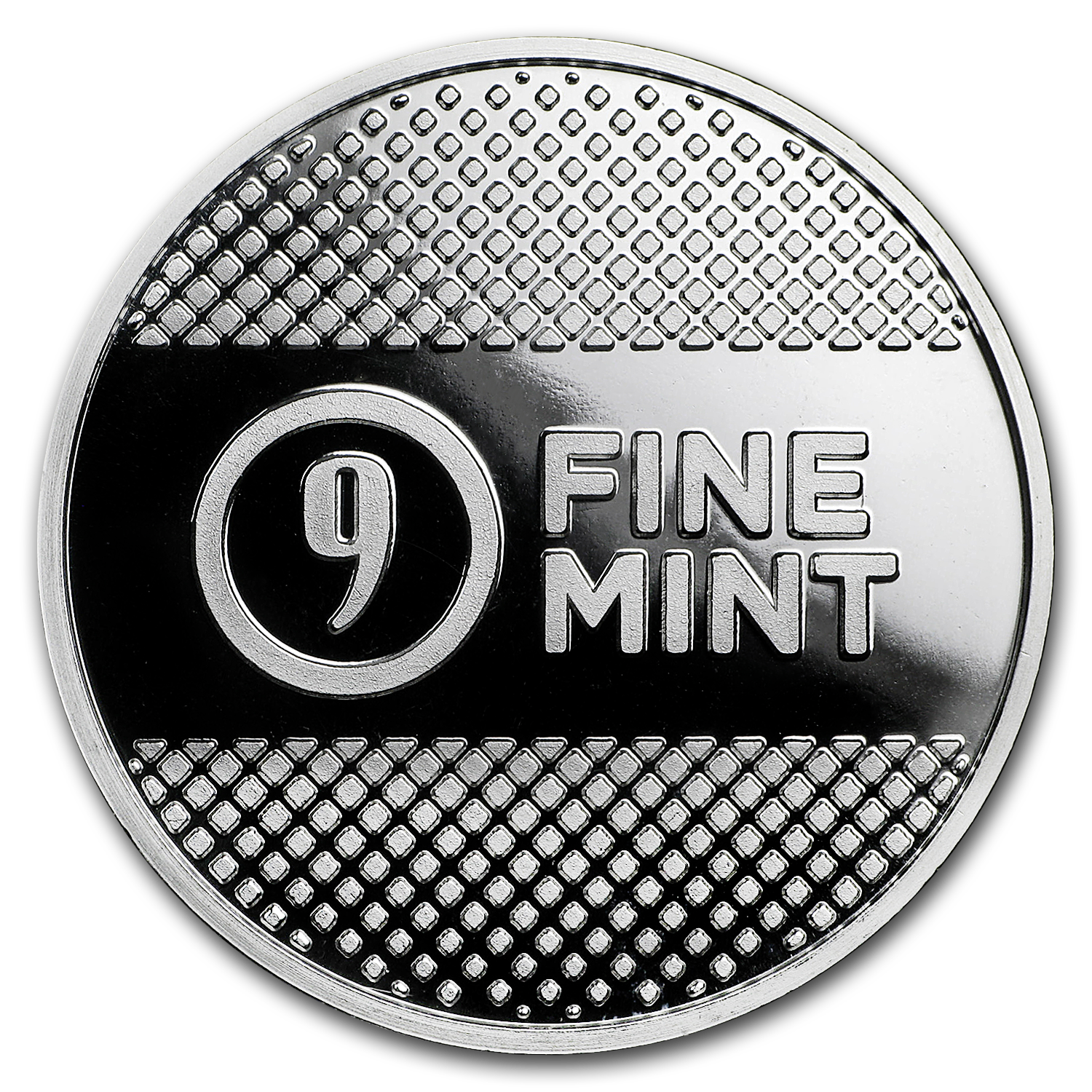 1 oz Silver Diamond Pattern Round